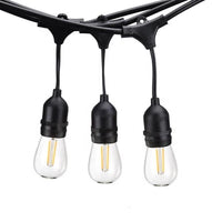 Catena luminosa da esterno modulare 10 lampadine E27 cavo 10 metri IP65 - NERO