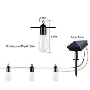 Catena luminosa da esterno solare 10 lampadine 4.5M luce calda 2200K Art. 45169