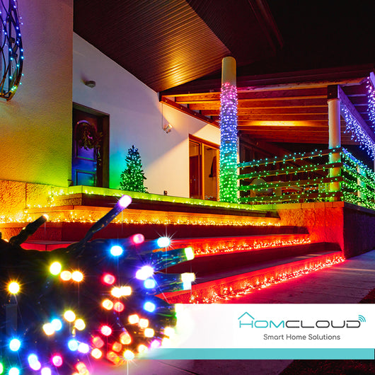 Catenaria Luminosa Luci Natale di 200 Led  Luci decorative Smart a Led RGB-IC Wi-Fi+Blue IP44