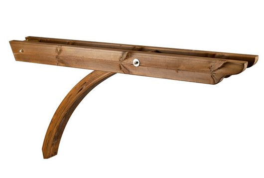 Mensola Portante Colore Noce Con Lavorazione Ad S Profili 4,5X12X149Cm E Puntone Ad Arco 7X9Cm