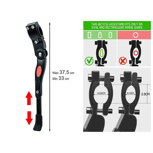 Cavalletto Bici Regolabile Colore Nero Supporto Bicicletta Universale Da 22 a 28 Pollici Per Mountain Bike Bici da Strada