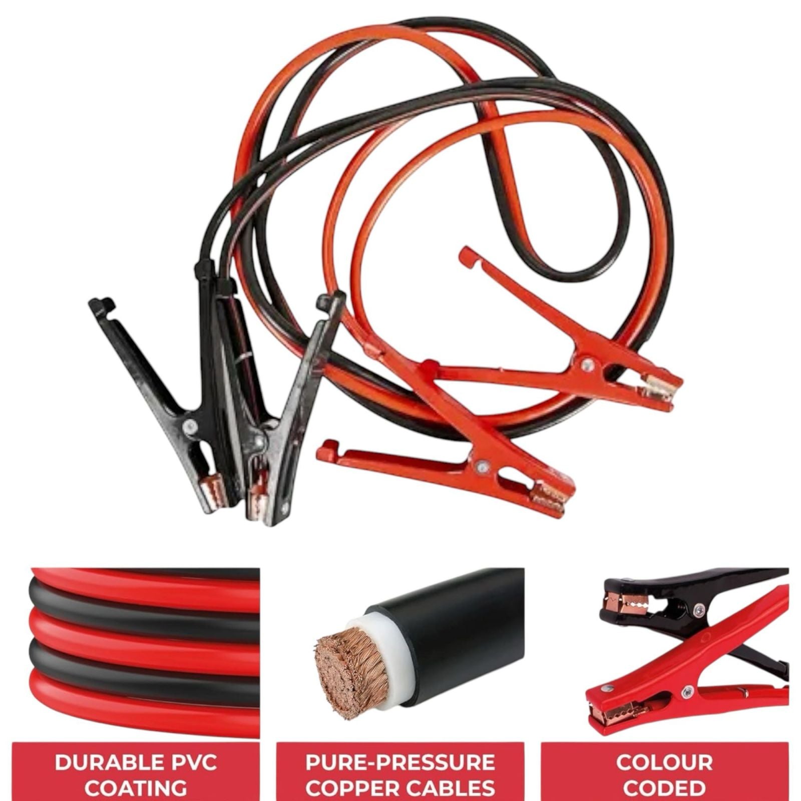 Cavi Di Collegamento Batteria Auto Camper Suv 4000 Amp Pinza Batteria 3 Metri