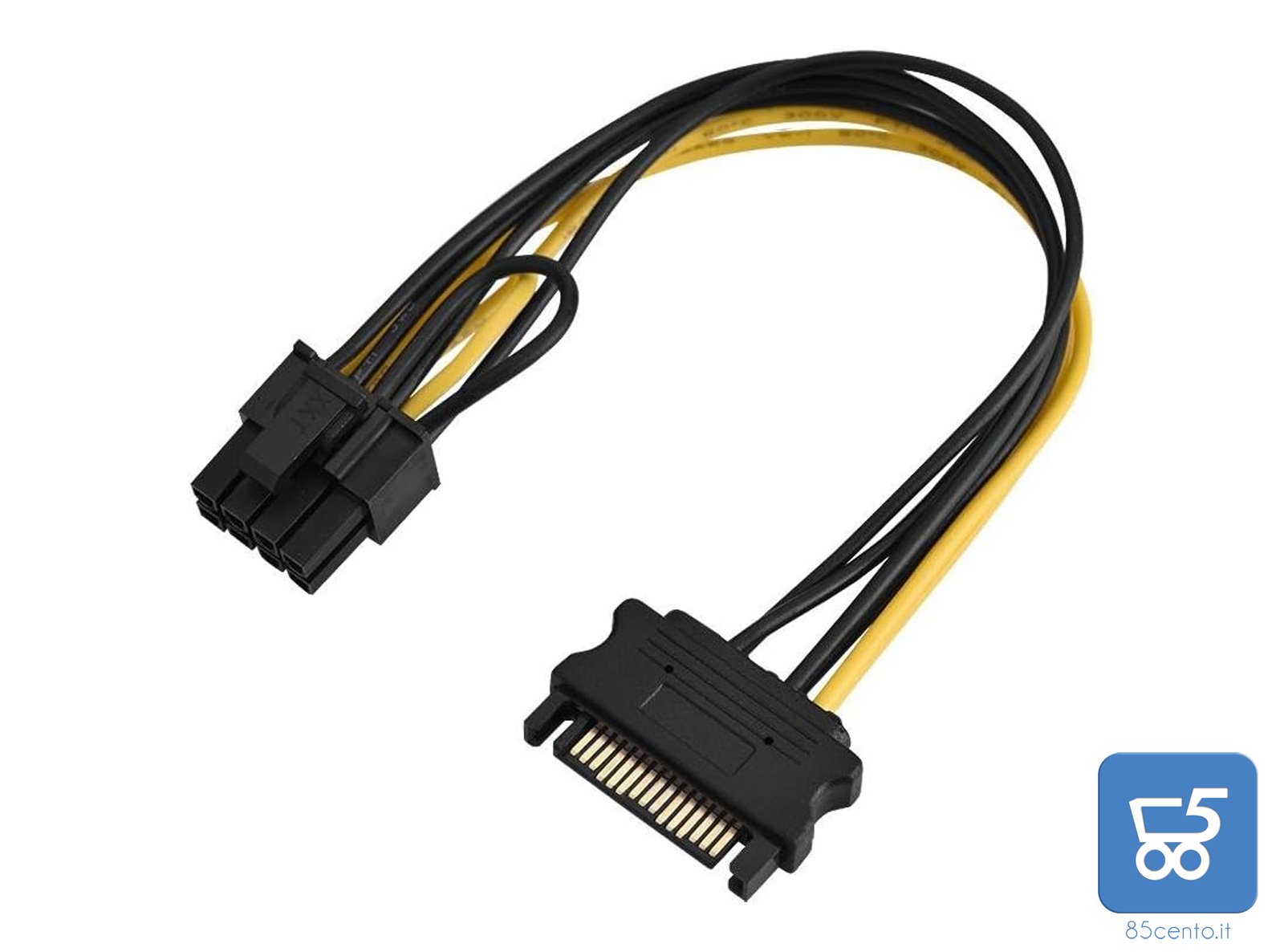Cavo Adattatore Alimentazione PCI-e SATA da 15 pin maschio a femmina 8 e 6 pin per schede video - Molex
