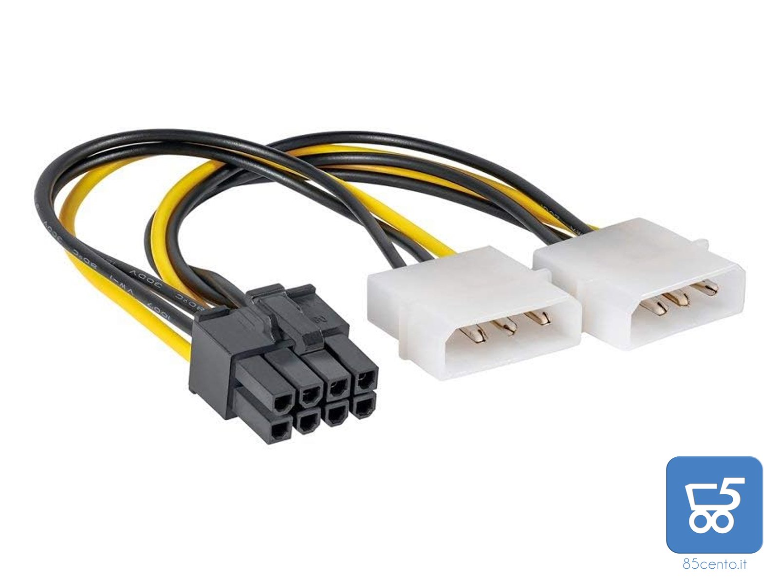 Cavo Adattatore Alimentazione scheda video da Molex a PCI-E 8 pin femmina 15 cm - Molex