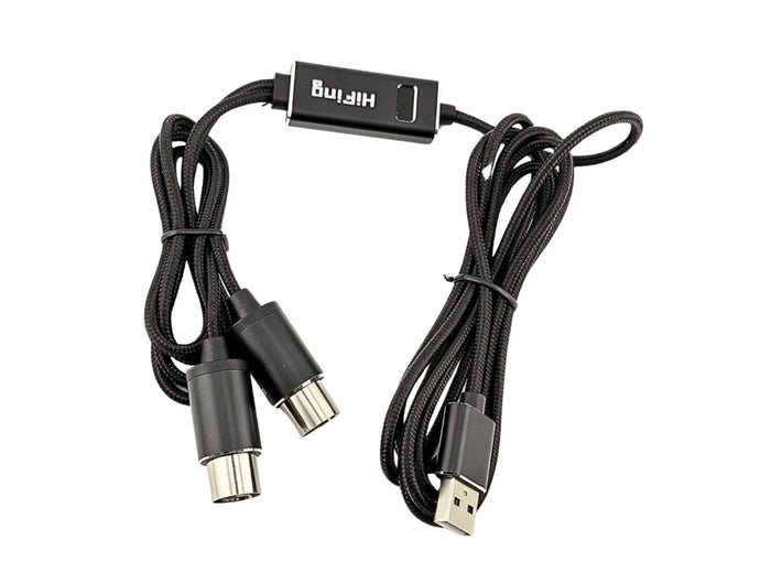 Cavo Adattatore MIDI USB-A con Indicatore Luminoso Interfaccia MIDI a 5 Pin Convertitore Ingresso-Uscita MIDI PC Mac Laptop 16 Canali