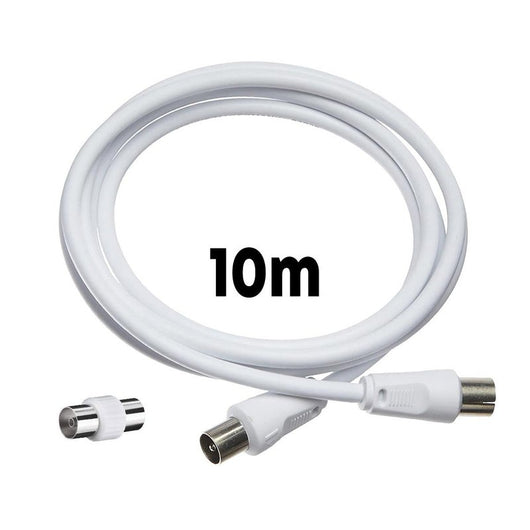 Cavo Coassiale Antenna TV con Connettore Dritto Maschio Maschio Adattatore Femmina Femmina Incluso 1.5m Supporta HD UHD 4K HDTV