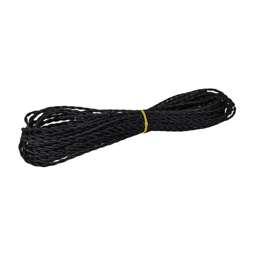 Cavo Elettrico Rivestito in Tessuto Colore Nero 2X0,75 Corda Trecciata Twisted Wire 1 Metro SKU-3779