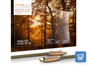 Cavo HDM 5Mt Maschio Maschio con guaina in nylon 4k Ultra HD 2160p connettore metallico Gold - Premium