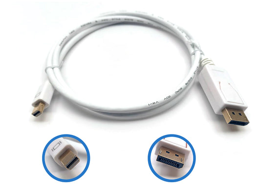 Cavo Mini Displayport - Displayport CSL da 1 Metro Certificato Connettori Dorati colore Bianco