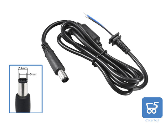 Cavo Ricambio per Alimentatore Dell con Connettore Rotondo 7,4x5,00mm Laptop Dell Latitude XPS Precision Inspiron