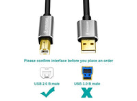 Cavo Stampante 3 Metri per Stampanti A Maschio/B Maschio Compatibile con HP Canon Lexmark Epson Dell Xerox Samsung