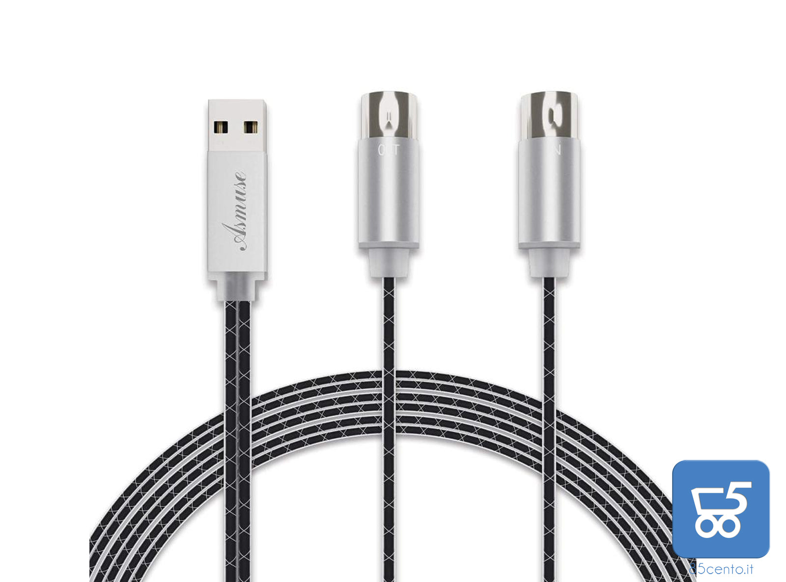 Cavo USB MIDI Asmuse per Registrazione Collegamento Tastiera a Computer