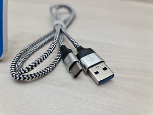 Cavo USB type-C 1Mt 2 Pezzi 3A Ricarica Rapida Nylon Intrecciato compatibile con gli smartphone tablet PC