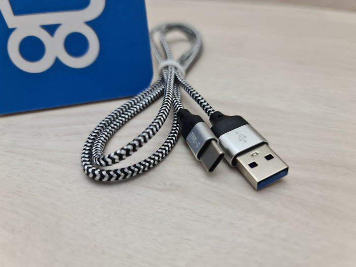 Cavo USB type-C 1Mt 2 Pezzi 3A Ricarica Rapida Nylon Intrecciato compatibile con gli smartphone tablet PC