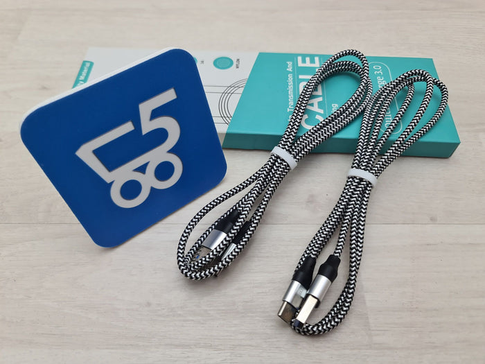 Cavo USB type-C 1Mt 2 Pezzi 3A Ricarica Rapida Nylon Intrecciato compatibile con gli smartphone tablet PC