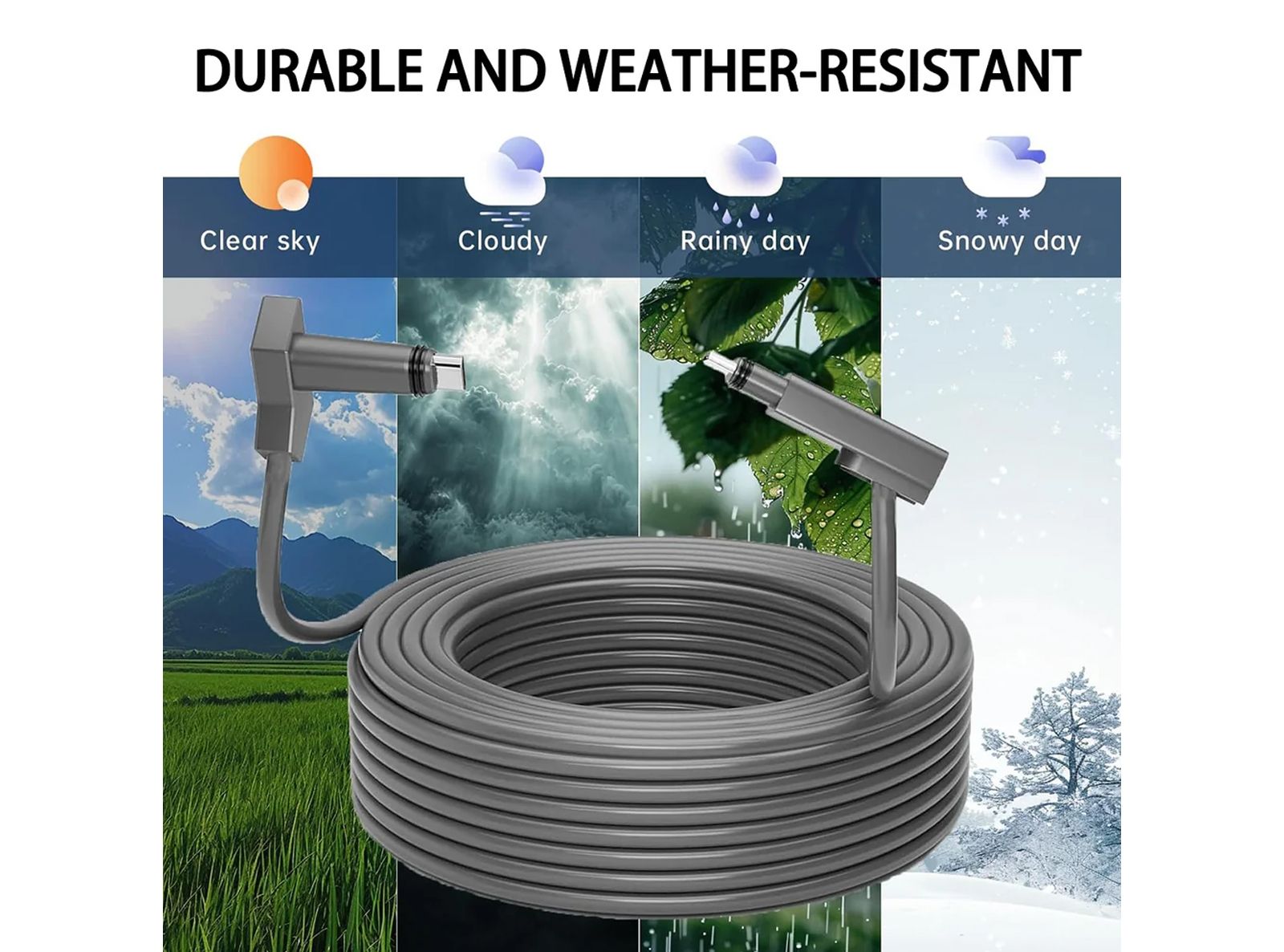 Cavo di Prolunga Sostitutivo per Starlink Internet Gen 2 Rettangolare Kit da 150 Piedi Impermeabile