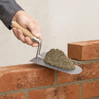 Cazzuola Punta Tonda Rotonda 18cm Manico in Legno Per Muratore Intonaco 374908