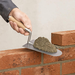 Cazzuola Punta Tonda Rotonda 18cm Manico in Legno Per Muratore Intonaco 374908