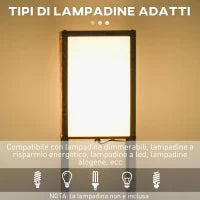 Lampada da Terra con 3 Mensole Integrate, Attacco E27 Potenza 40W, 26x26x160cm, Colore Legno