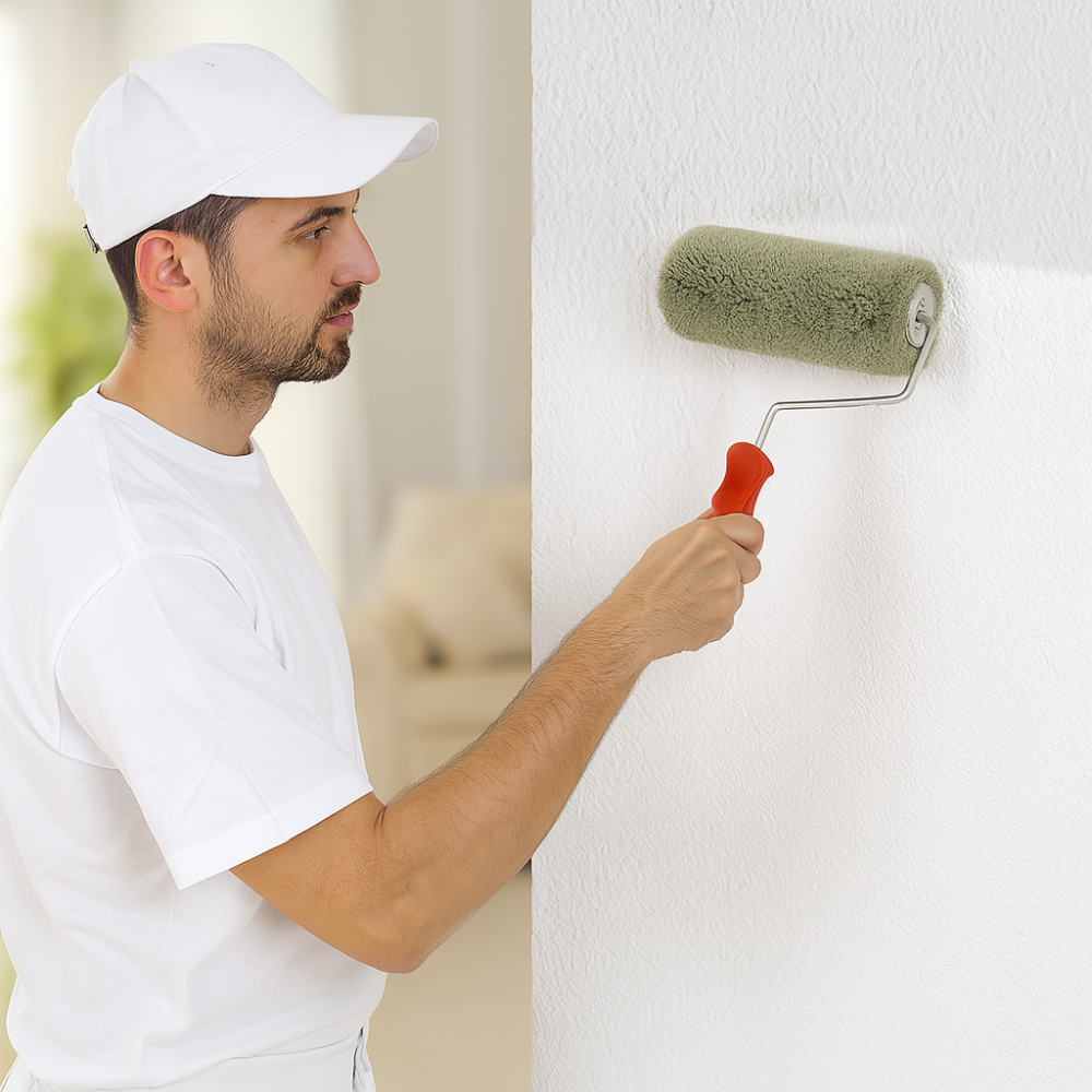 Rullo nylon poliammide verde con manico quarzi pitture minerali superfici ruvide *** misura 24 cm, confezione 1