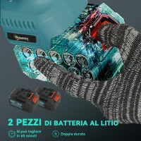 Motosega a Batterie 2 in 1 con Palo Telescopico, Motore Brushless, 2 Batterie e Blocco di Sicurezza, Blu