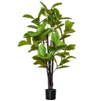 Ficus Artificiale per Interni ed Esterni, Pianta Artificiale Realistica con 78 Foglie, 130cm