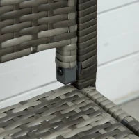 Panca da Giardino in Stile Rattan, con Struttura in Acciaio, per 2 Persone, Grigio, 122 x 60 x 85cm