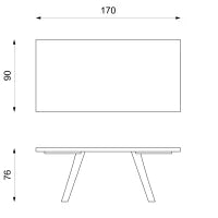 E-STYLO Tavolo allungabile con top marmo calacatta in HPL su MDF e gambe in metallo nero, 90cm X 170/270cm H. 76cm.