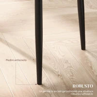 Set di 6 Sedie da Pranzo Moderne con Schienale Alto in Finta Pelle e Acciaio, 41x50x97 cm, Nero