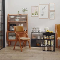 Scrivania Angolare con Piano Girevole a 360° e 5 Ripiani, 120x110x74.5 cm, Nero