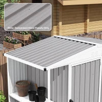 Set di 12 Pannelli 129L x 45l cm in Acciaio Zincato Resistente alle Intemperie, Grigio Chiaro