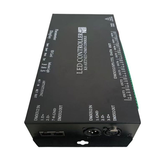 Centralina Controller ARTNET+DMX K8 Console LED Pixel, Online/Offline, 8 Canali, Supporta Madrix Resolume Arkaos, Compatibile SPI TTL DMX512, 220V