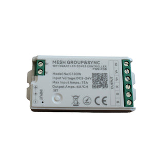 Centralina Controller Per Striscia Led RGB WIFI 2.4G, RF 2.4G TUYA, Smart Life Max 15A Tot. (6A/CH) DC5-24V 360W 3 Canali RGB CLC103R Bianco