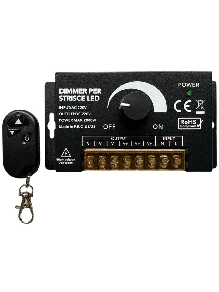 Centralina Dimmer Monocolore per Strisce LED 220V con Telecomando