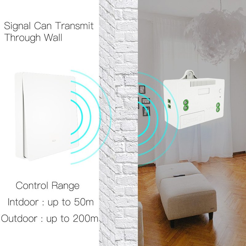 Centralina Ricevitore Wireless 220V 10A Installazione Interruttore Senza Cavi Frequenza 433 MHz