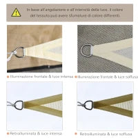 Tenda Parasole Triangolare 4x4x4 m in Tessuto Anti-UV Impermeabile Beige per Esterni