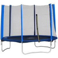 Trampolino Elastico Esterni con Rete di Sicurezza e Pali Imbottiti per Adulti e Bambini, 244x244x205cm