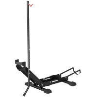 Rastrelliera per Bici Regolabile con Tubo di Supporto, in Acciaio e Plastica, 75x41x71-81 cm, Nero