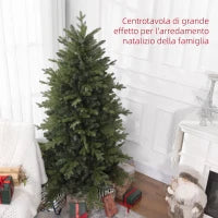 Albero di Natale Artificiale da 180 cm con 1821 Rami e Base in Metallo, Verde