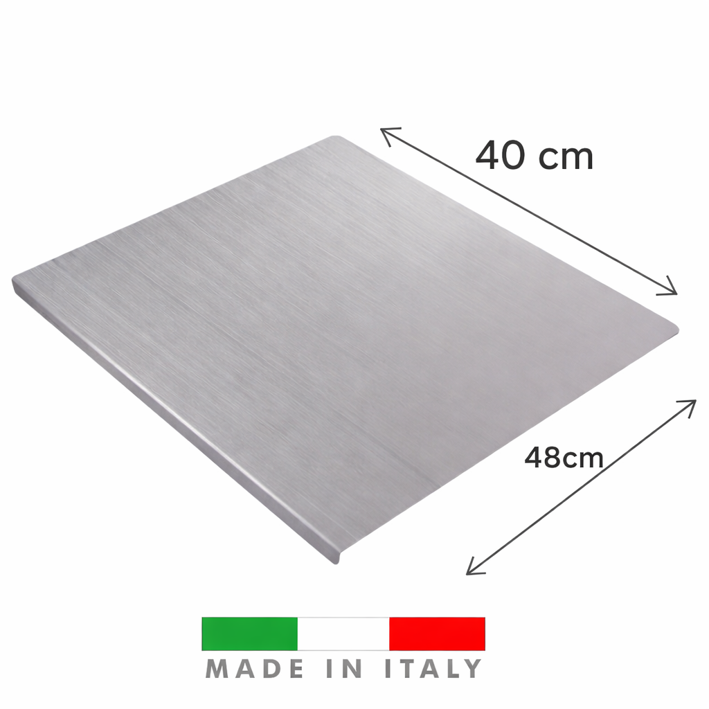Spianatoia Tagliere in Acciaio Inox 304 per Impastare, con Tappeto Antiscivolo Omaggio 40x48 cm