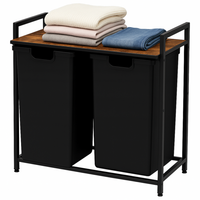 Cesto della biancheria, nero 73x33x72 cm