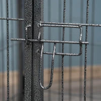 Box per Cani in Metallo con Porta e Vassoio sul Fondo, 125x78x80cm, Grigio