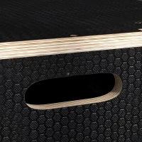Box Jump Pliometrico a 3 Altezze in Legno Antiscivolo, 41-36-31cm, Nero