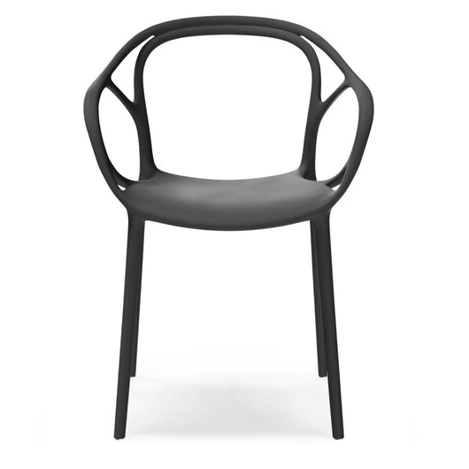 Sedia in polipropilene CHIARA, impilabile, design moderno, ideale per sala da pranzo, soggiorno, cucina, sala d’attesa, bar, ristoranti, colore Antracite