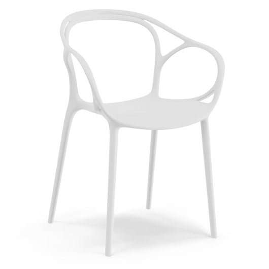 Sedia in polipropilene CHIARA, impilabile, design moderno, ideale per sala da pranzo, soggiorno, cucina, sala d’attesa, bar, ristoranti, colore Bianco