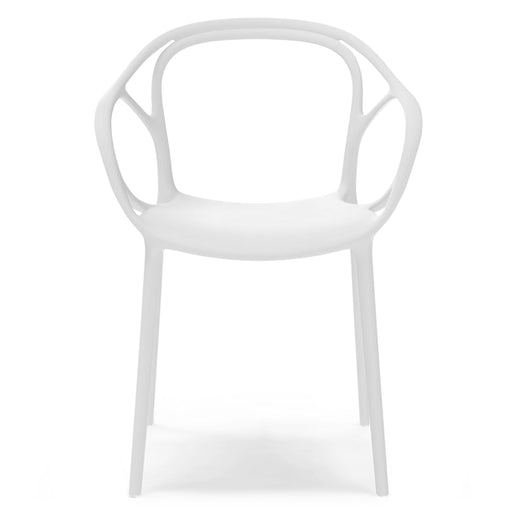 Sedia in polipropilene CHIARA, impilabile, design moderno, ideale per sala da pranzo, soggiorno, cucina, sala d’attesa, bar, ristoranti, colore Bianco