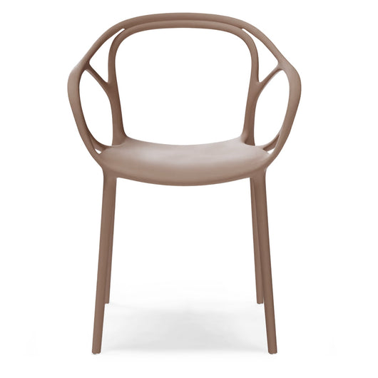 Sedia in polipropilene CHIARA, impilabile, design moderno, ideale per sala da pranzo, soggiorno, cucina, sala d’attesa, bar, ristoranti, colore Tortora