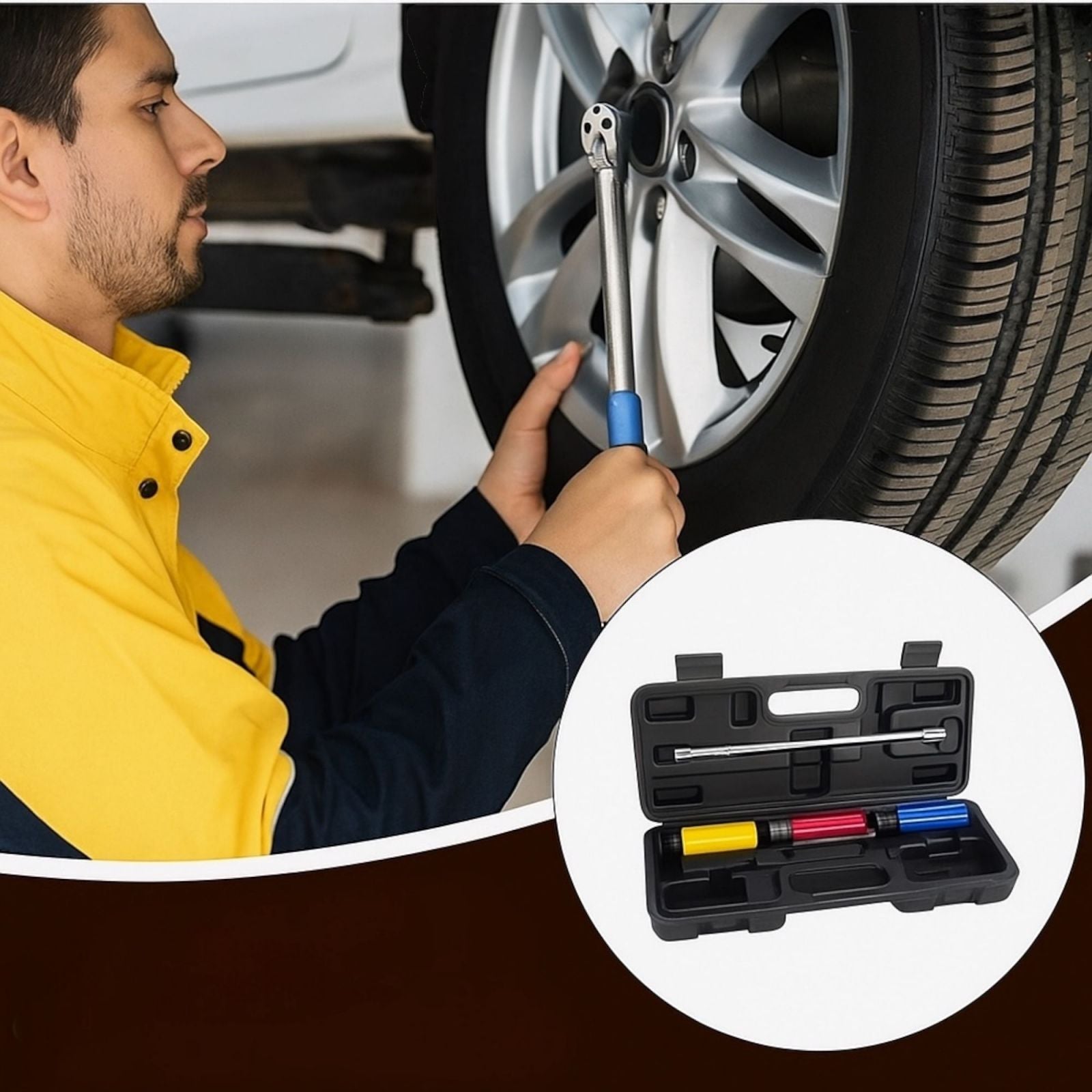 Chiave Dinamometrica 1/2'' 20-230Nm 3 Bussole Prolunga Adattatore 1/2" a 3/8"