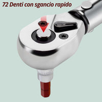 Chiave Dinamometrica 1/4" 5-25Nm Set 33pz Torx Esagonali Auto Moto + Custodia