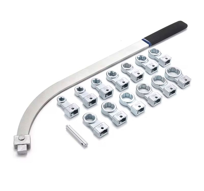 Chiave Per Puleggia Tendicinghia Con Adattatori Intercambiabili Set 15 PZ GS2942